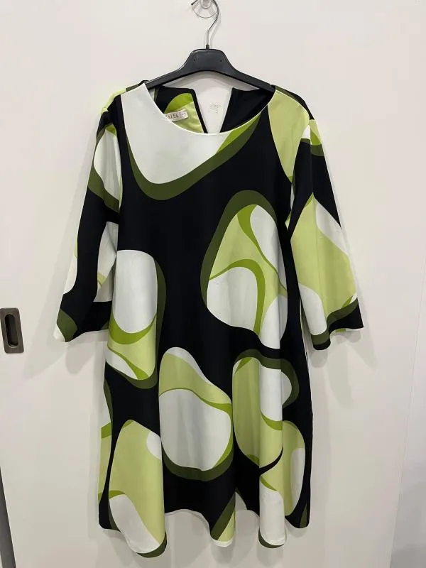 Rochie de ocazie AZALEA EU 42 | Multicolor, Midi, Mânecă lungă, Abstract & Color Block, Elastan - Image 2