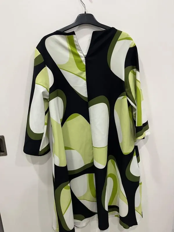 Rochie de ocazie AZALEA EU 42 | Multicolor, Midi, Mânecă lungă, Abstract & Color Block, Elastan - Image 3