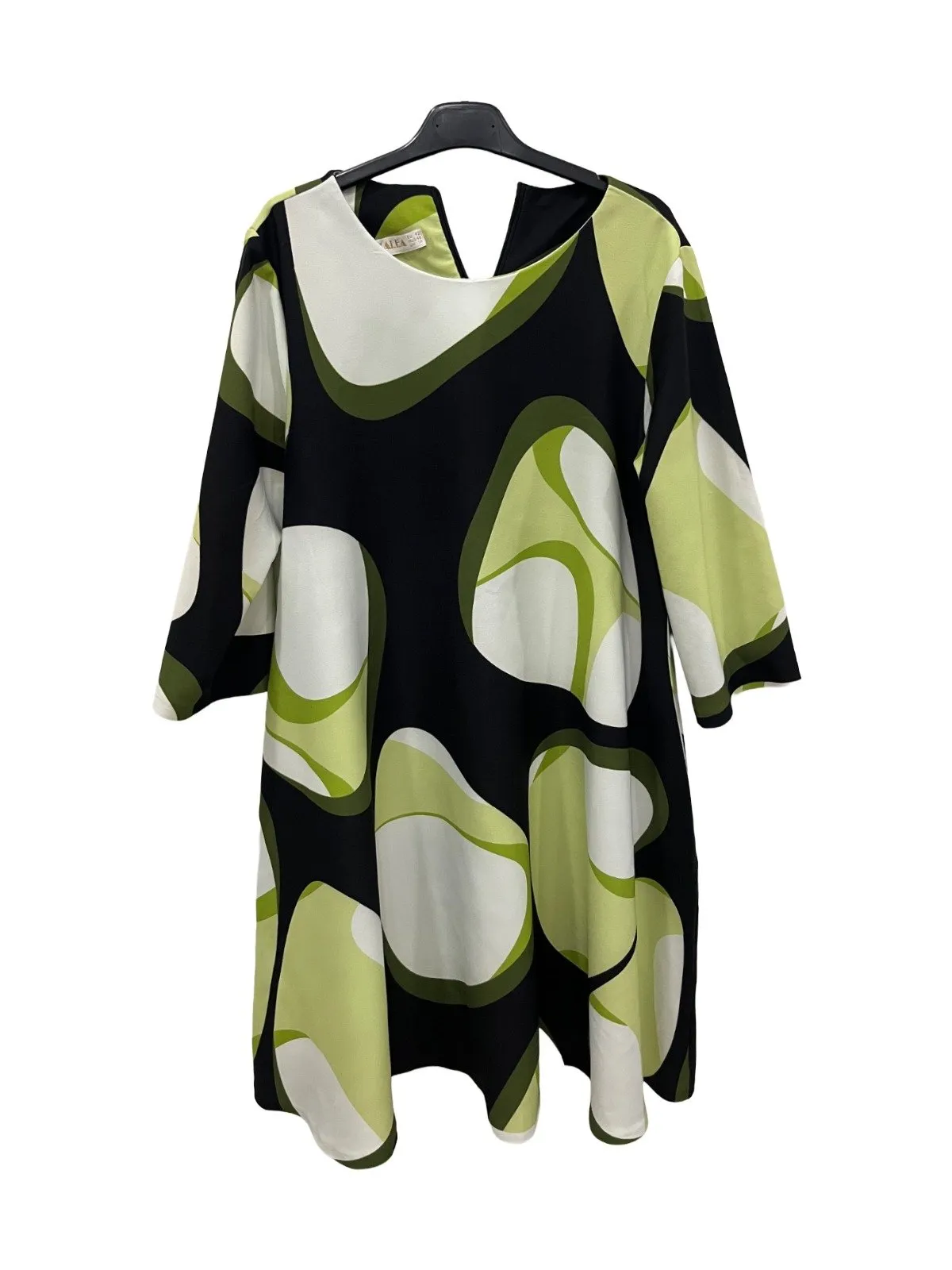 Rochie de ocazie AZALEA EU 42 | Multicolor, Midi, Mânecă lungă, Abstract & Color Block, Elastan