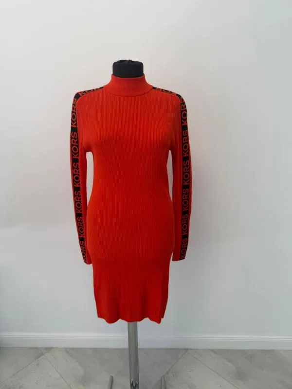 Rochie casual Michael Kors M | Portocaliu, Midi, Mânecă lungă, Logo, Reiat, Vâscoză - Image 6