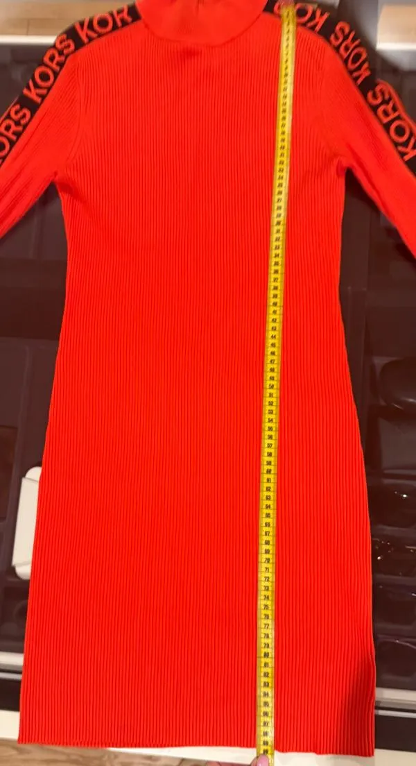 Rochie casual Michael Kors M | Portocaliu, Midi, Mânecă lungă, Logo, Reiat, Vâscoză - Image 4