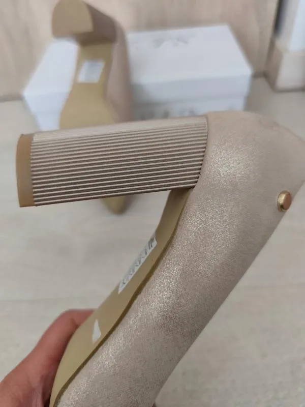 Pantofi cu toc înalt Solo Donna EU 36 | Auriu, Piele naturală - Image 6