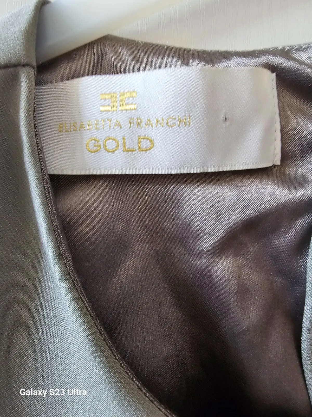 Rochie de ocazie Elisabetta Franchi EU 42 | Gri, Midi, Fără mâneci, Franjuri - Image 5