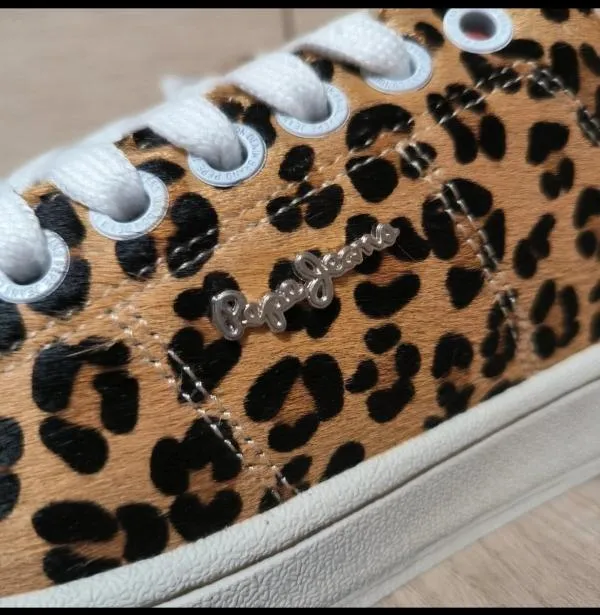 Sneakers Pepe Jeans EU 41 | Auriu, Animal print, Piele ecologică - Image 6