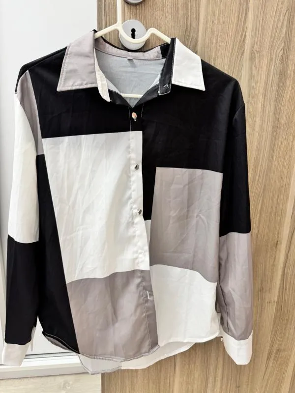 Cămașă Shein EU 36 | Multicolor, Normal, Mânecă lungă, Abstract & Color Block - Image 4