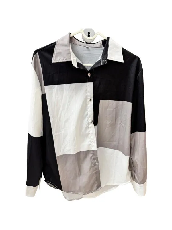 Cămașă Shein EU 36 | Multicolor, Normal, Mânecă lungă, Abstract & Color Block