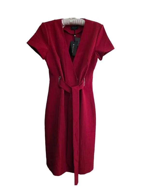 Rochie casual Mohito EU 36 | Roșu, Midi, Mânecă scurtă