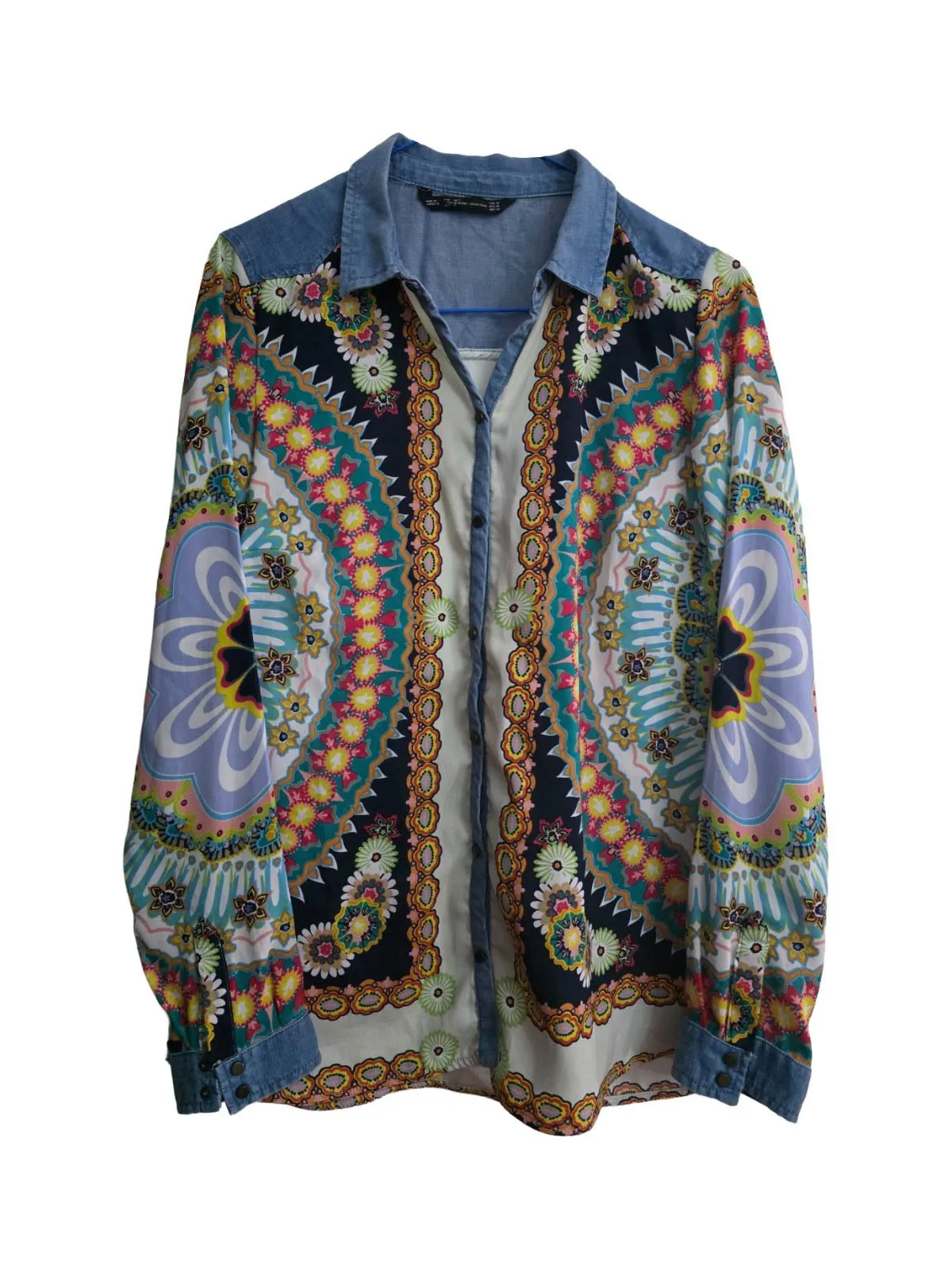 Cămașă Zara M | Multicolor, Normal, Mânecă lungă, Oriental & Paisley