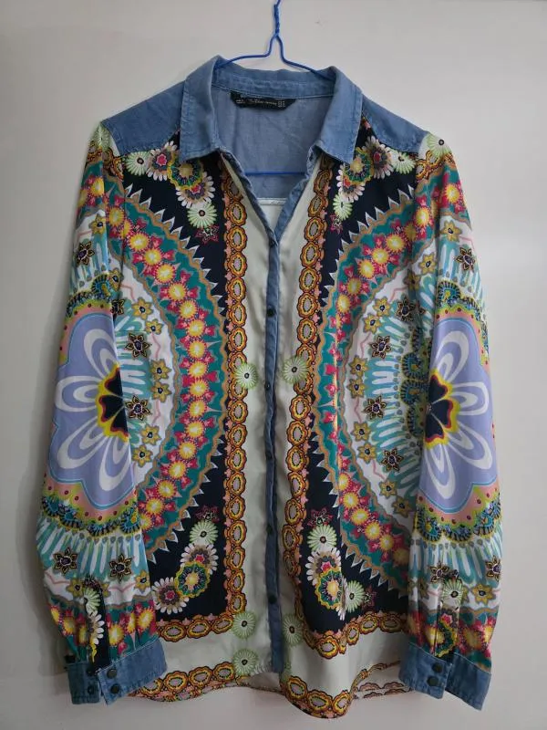 Cămașă Zara M | Multicolor, Normal, Mânecă lungă, Oriental & Paisley - Image 2