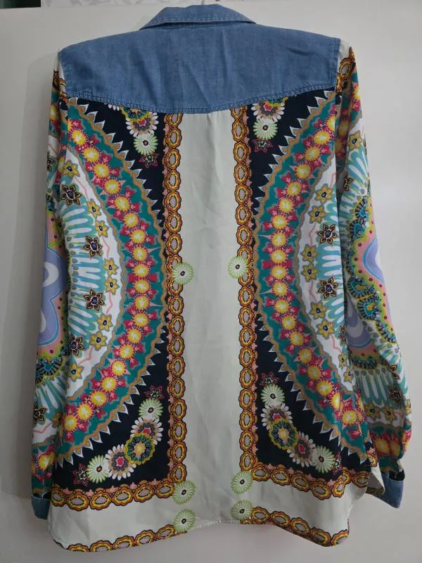 Cămașă Zara M | Multicolor, Normal, Mânecă lungă, Oriental & Paisley - Image 3