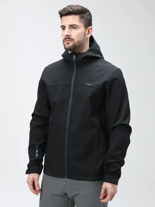 Geacă softshell LOAP LADOR XL | Negru, Cu glugă, Logo - Image 3