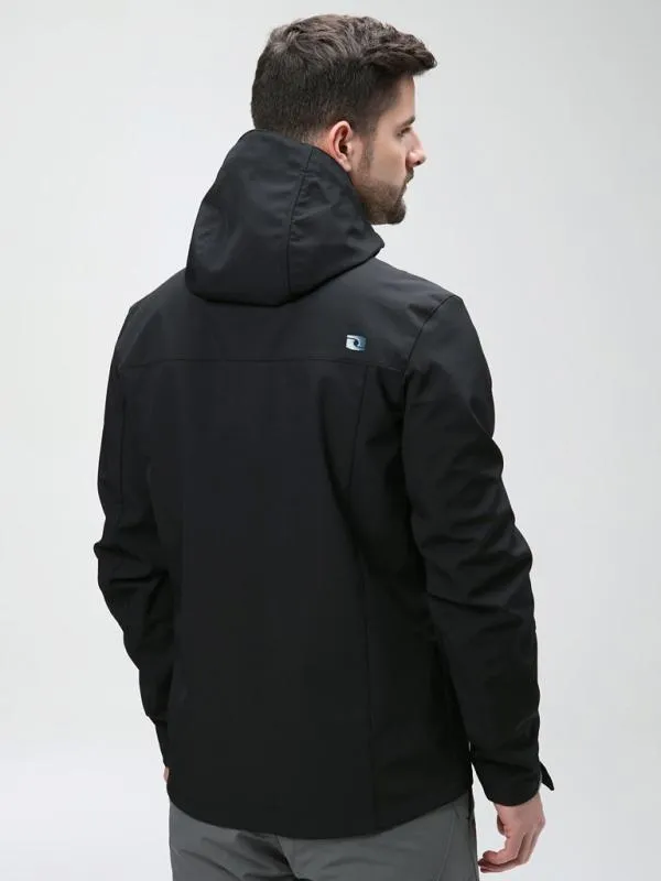 Geacă softshell LOAP LADOR XL | Negru, Cu glugă, Logo - Image 4