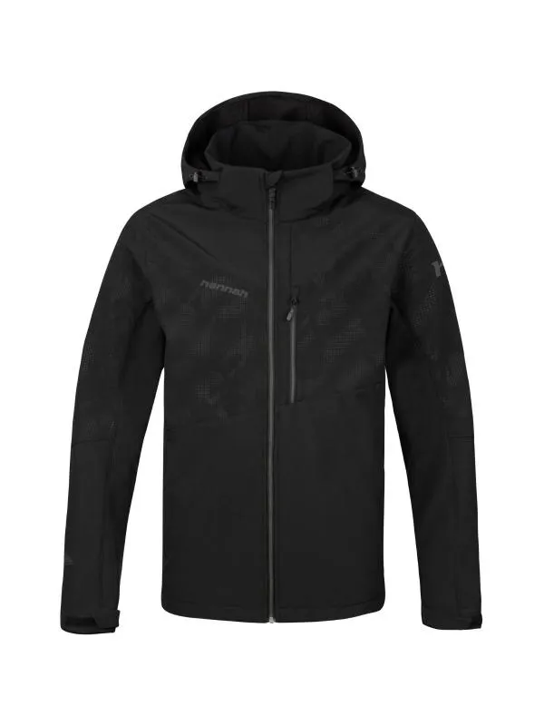 Geacă softshell Hannah XL | Negru, Cu glugă, Logo