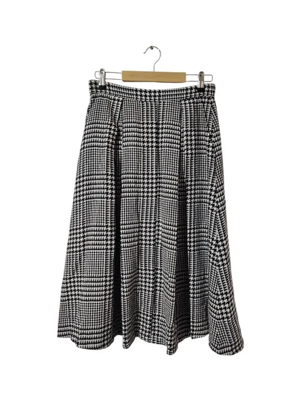 Fustă A-line Brulee EU 38 | Negru, Midi, Lungă fit, Carouri