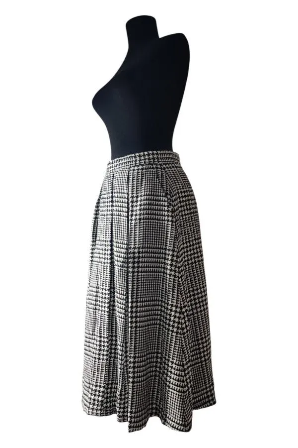 Fustă A-line Brulee EU 38 | Negru, Midi, Lungă fit, Carouri - Image 3