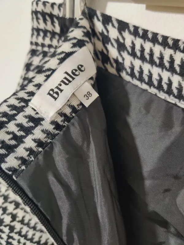 Fustă A-line Brulee EU 38 | Negru, Midi, Lungă fit, Carouri - Image 6