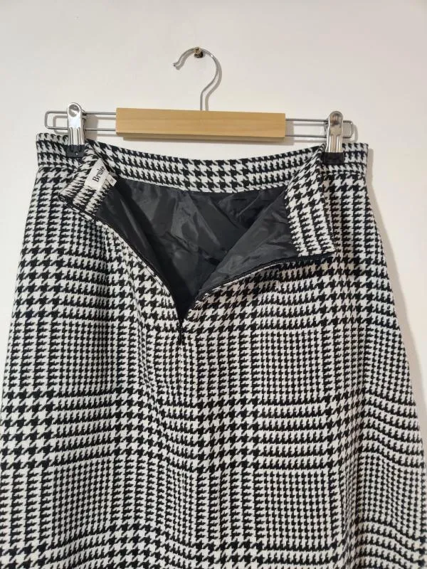 Fustă A-line Brulee EU 38 | Negru, Midi, Lungă fit, Carouri - Image 7