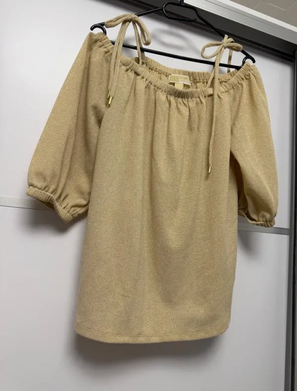 Bluză Michael Kors M | Caramel, Normal, Mânecă trei sferturi, Monocrom, Vâscoză - Image 5