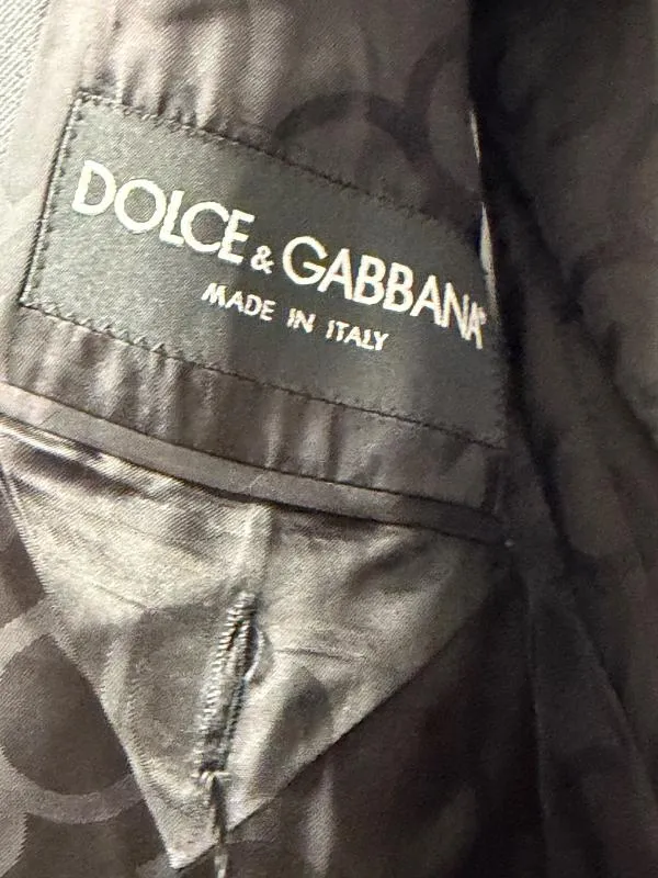 Sacou de costum Dolce & Gabbana EU 54 | Gri, Monocrom, Mătase - Image 8