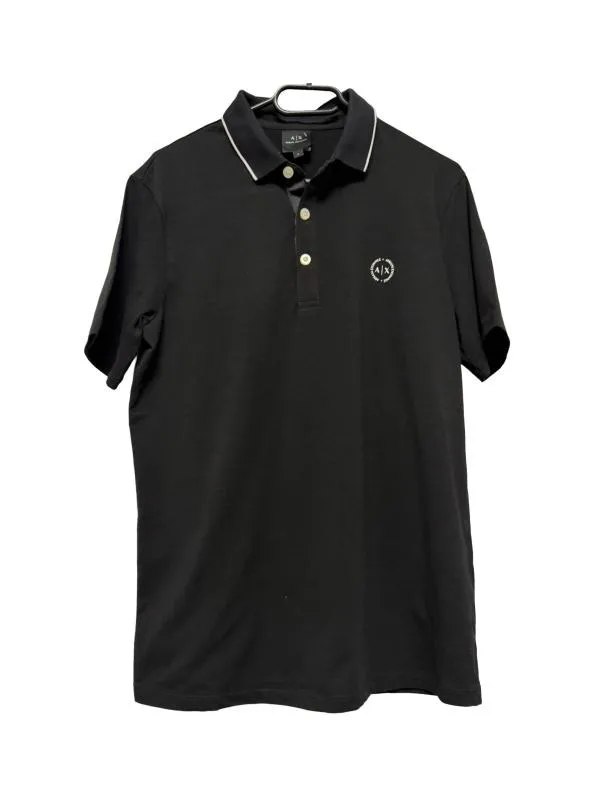 Tricou polo Armani Exchange S | Negru, Monocrom, Bumbac