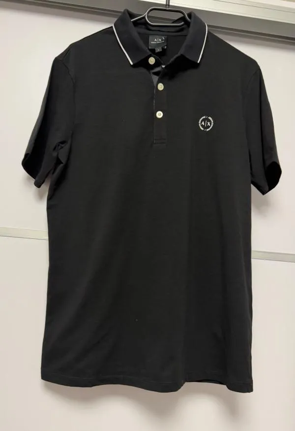 Tricou polo Armani Exchange S | Negru, Monocrom, Bumbac - Image 12