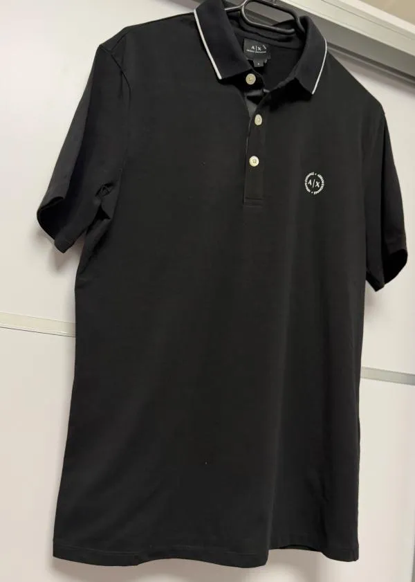 Tricou polo Armani Exchange S | Negru, Monocrom, Bumbac - Image 5