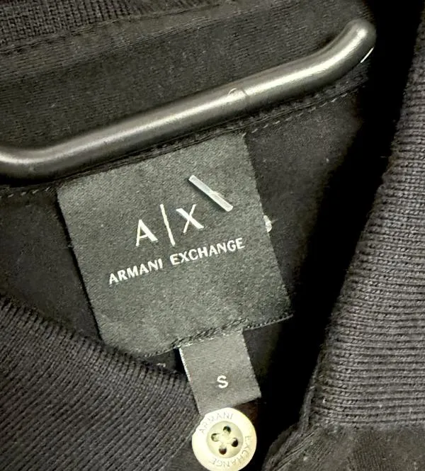 Tricou polo Armani Exchange S | Negru, Monocrom, Bumbac - Image 6
