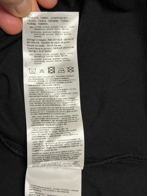 Tricou polo Armani Exchange S | Negru, Monocrom, Bumbac - Image 9