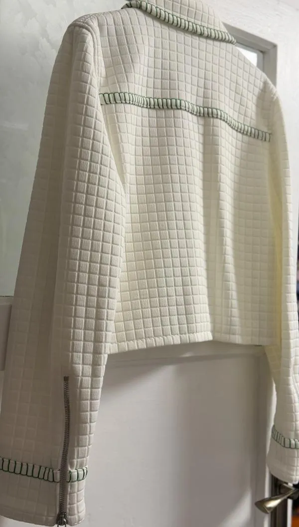 Jachetă Bottega Veneta EU 42 | Alb, Fără glugă, Monocrom, Poliamidă - Image 7