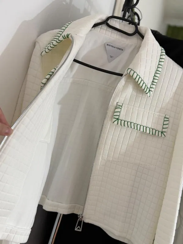 Jachetă Bottega Veneta EU 42 | Alb, Fără glugă, Monocrom, Poliamidă - Image 6