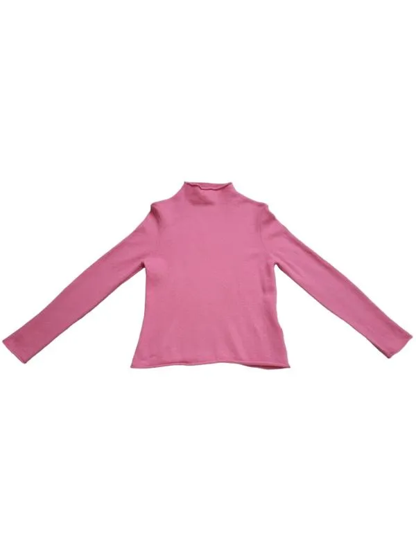 Pulover cu guler înalt Maerz M | Roz, Normal, Regular fit, Monocrom, Lână