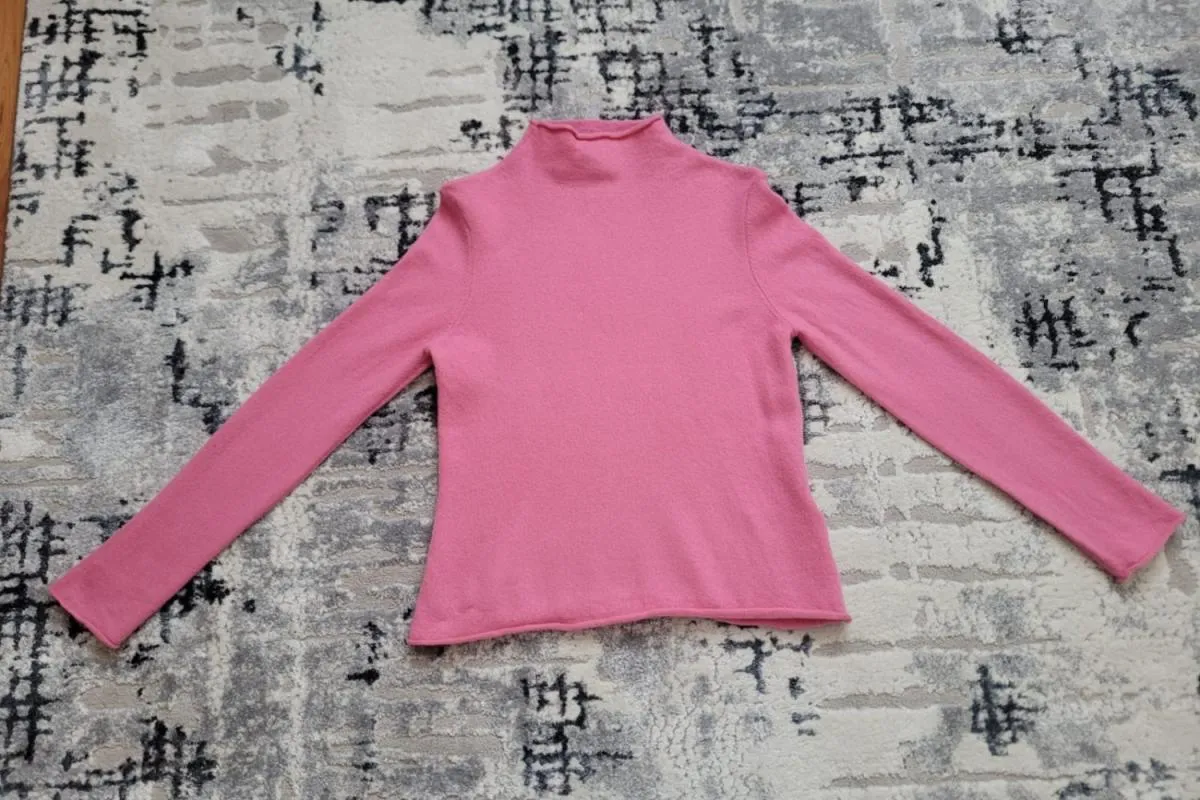 Pulover cu guler înalt Maerz M | Roz, Normal, Regular fit, Monocrom, Lână - Image 2