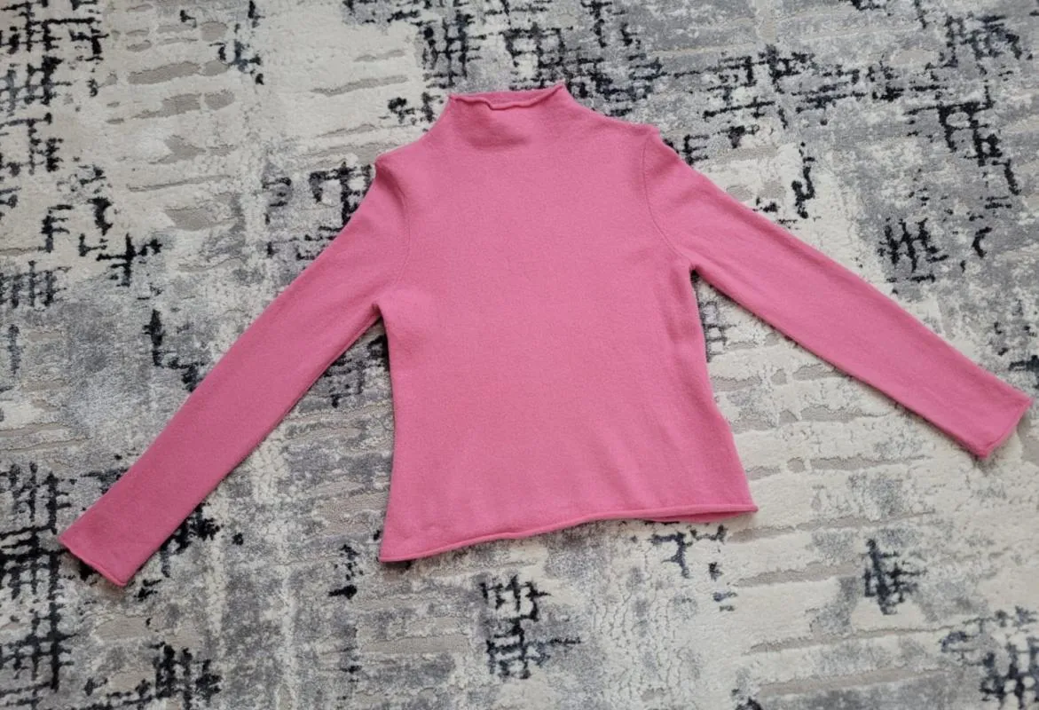 Pulover cu guler înalt Maerz M | Roz, Normal, Regular fit, Monocrom, Lână - Image 5