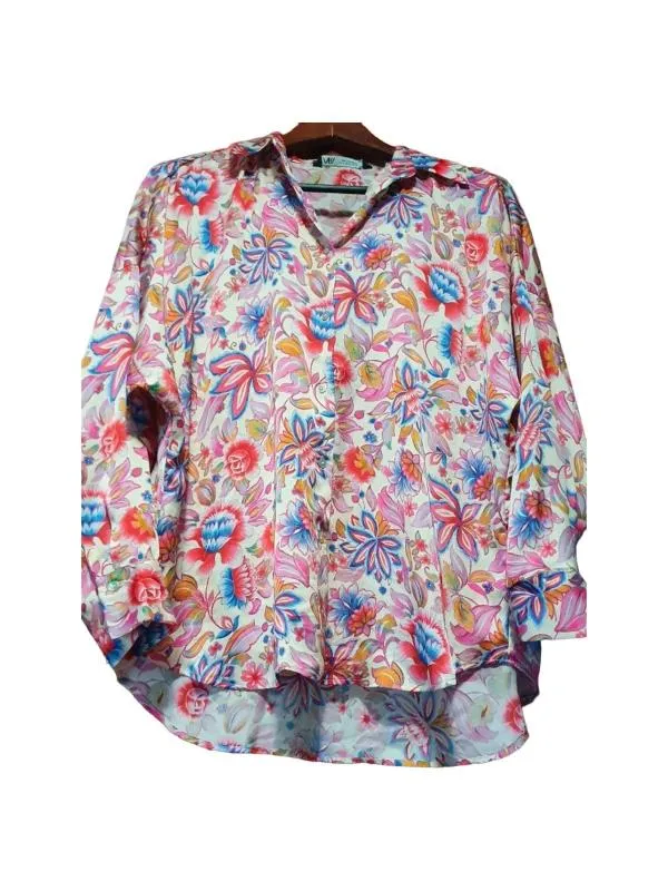 Cămașă Zara S | Multicolor, Normal, Mânecă lungă, Floral & Tropical, Satinat