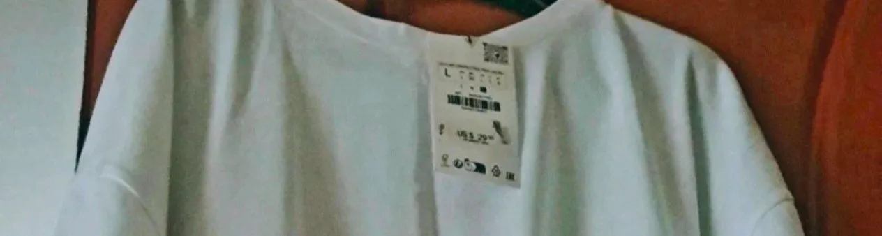 Tricou Zara L | Alb, Normal, Mânecă scurtă, Dungi, Volane - Image 6