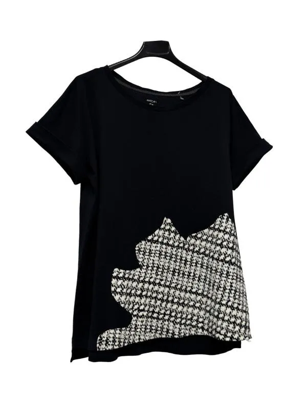 Tricou Marc Cain XL | Negru, Normal, Mânecă scurtă, Abstract & Color Block