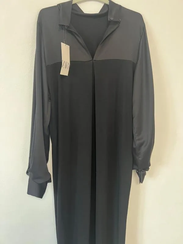 Rochie de seară Zara L | Negru, Midi, Mânecă lungă, Poliester - Image 4