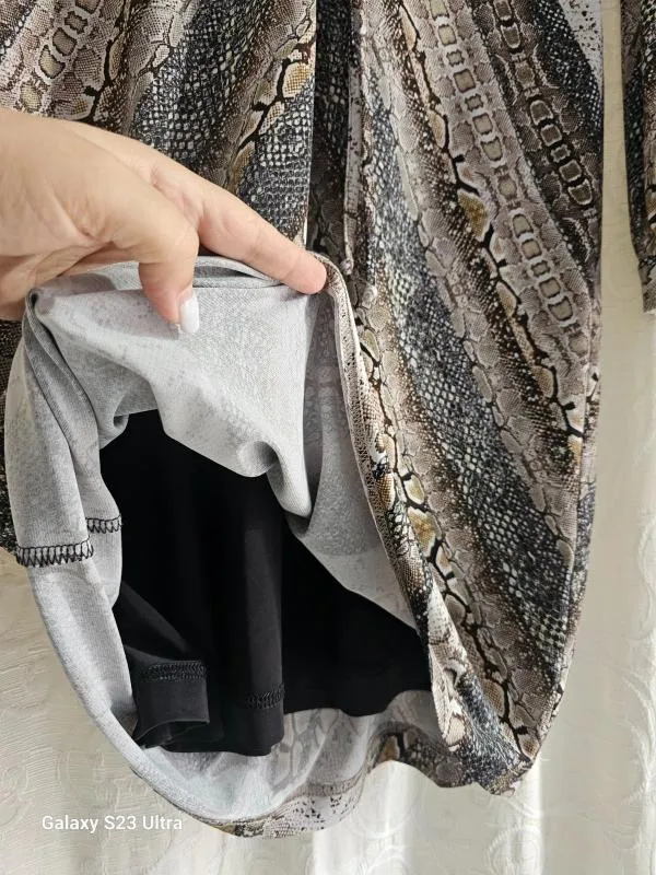 Rochie de seară Ana Alcazar M | Argintiu, Mini, Animal print - Image 12