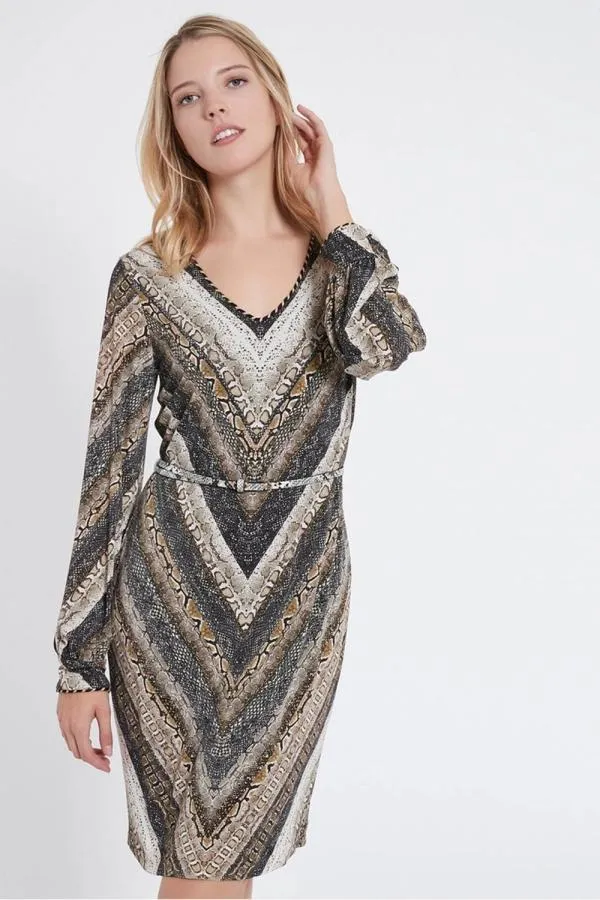 Rochie de seară Ana Alcazar M | Argintiu, Mini, Animal print - Image 2