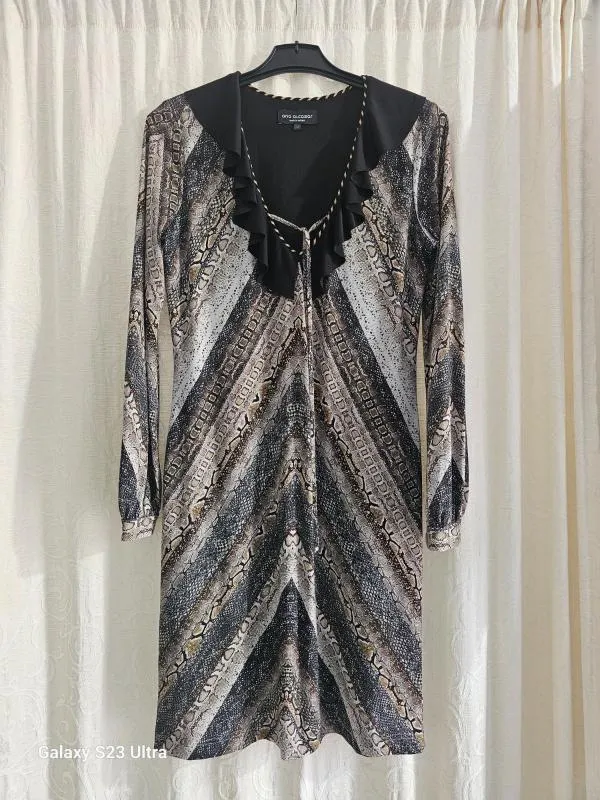 Rochie de seară Ana Alcazar M | Argintiu, Mini, Animal print - Image 5