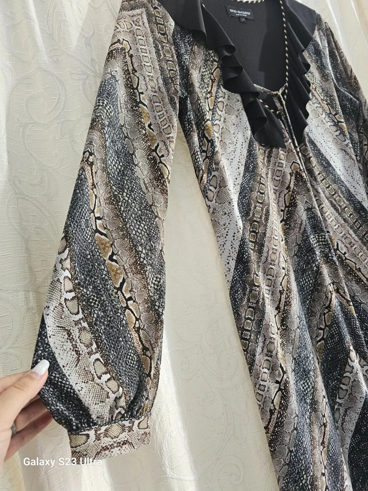 Rochie de seară Ana Alcazar M | Argintiu, Mini, Animal print - Image 7