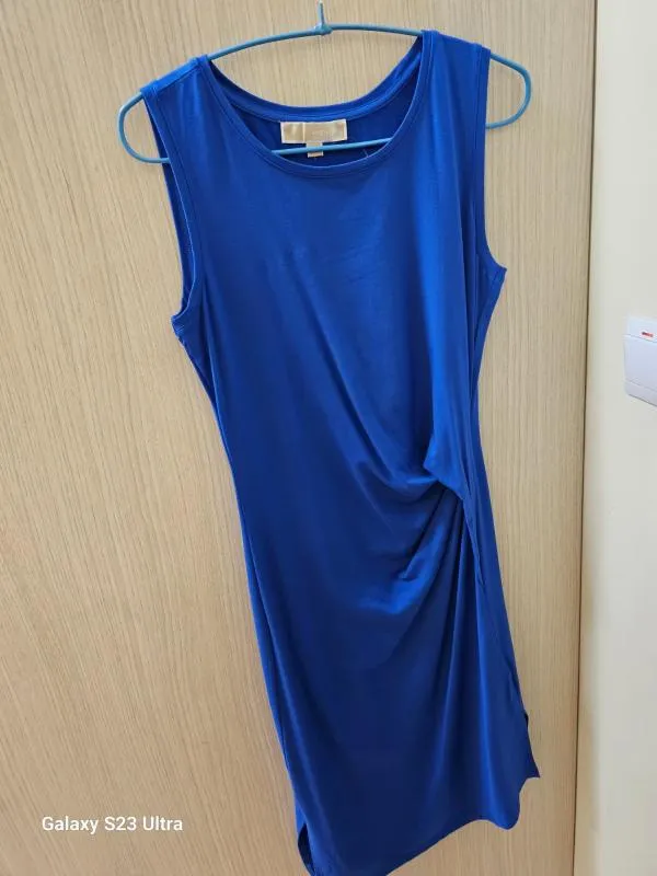 Rochie casual Michael Kors XS | Albastru, Midi, Fără mâneci, Drapat - Image 9