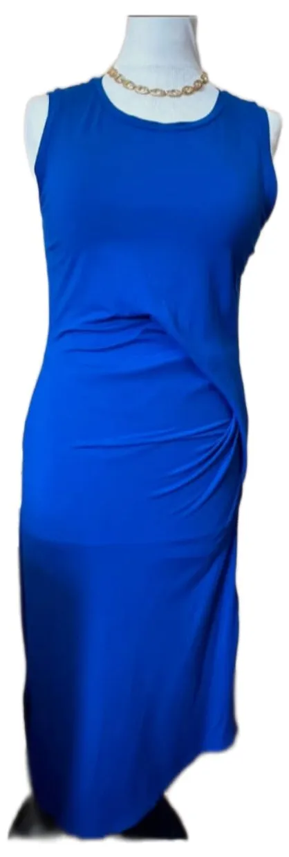 Rochie casual Michael Kors XS | Albastru, Midi, Fără mâneci, Drapat - Image 10