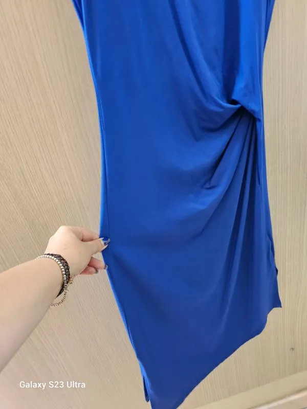 Rochie casual Michael Kors XS | Albastru, Midi, Fără mâneci, Drapat - Image 4