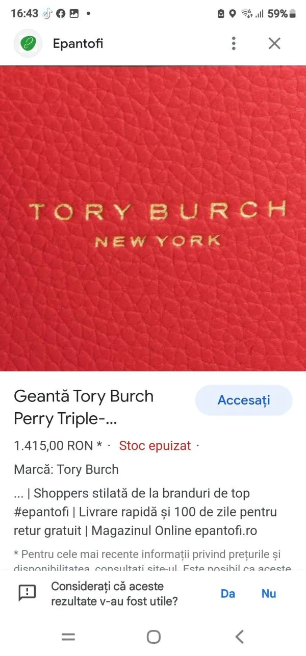 Geantă de mână Tory Burch | Roșu, Piele naturală - Image 11