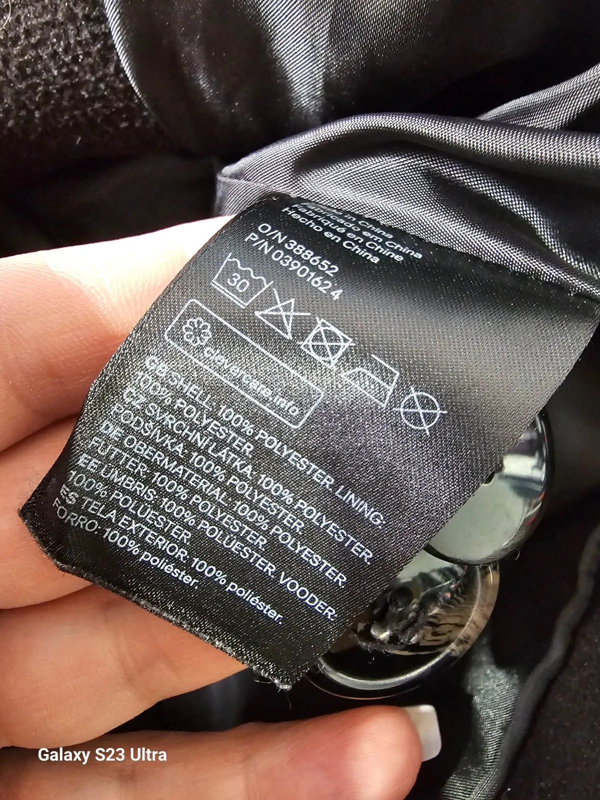 Palton scurt H&M EU 38 | Negru, Fără glugă - Image 8