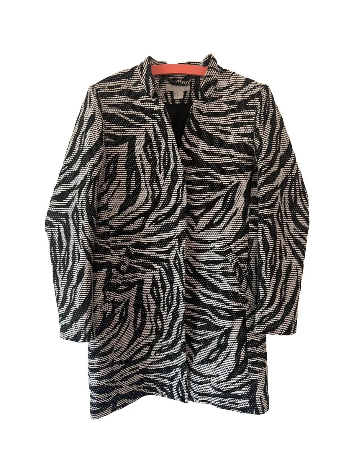 Pardesiu H&M EU 40 | Negru, Fără glugă, Abstract & Color Block