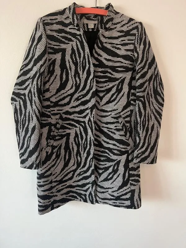 Pardesiu H&M EU 40 | Negru, Fără glugă, Abstract & Color Block - Image 3