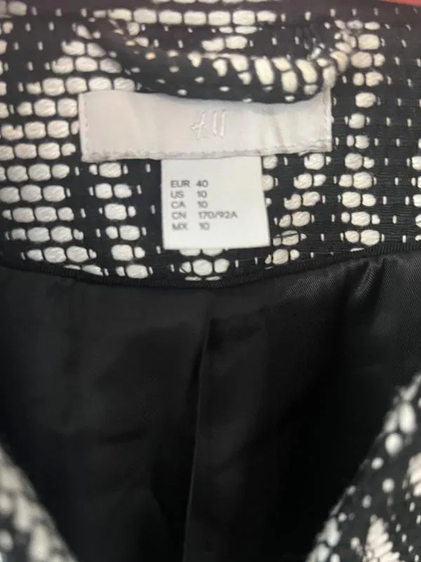 Pardesiu H&M EU 40 | Negru, Fără glugă, Abstract & Color Block - Image 6