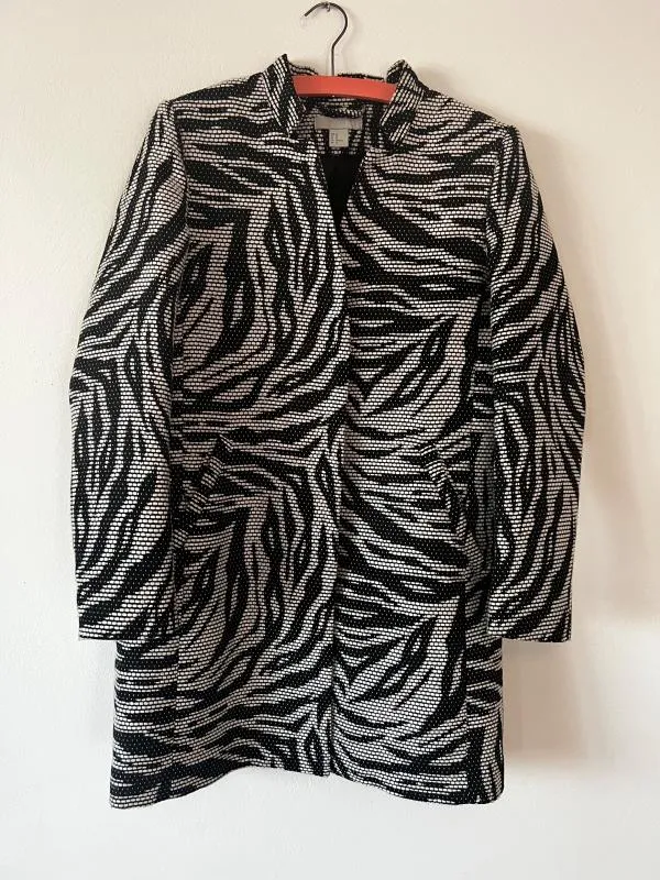 Pardesiu H&M EU 40 | Negru, Fără glugă, Abstract & Color Block - Image 9